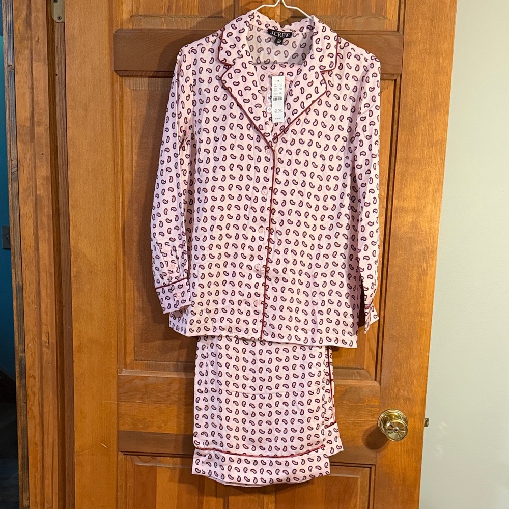 J. Crew Pink Paisley-Print Pajama Set